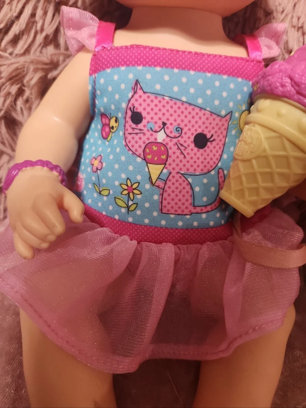 2012 Hasbro Baby Alive Yummy Treat Baby Doll With Ice Cream Cone